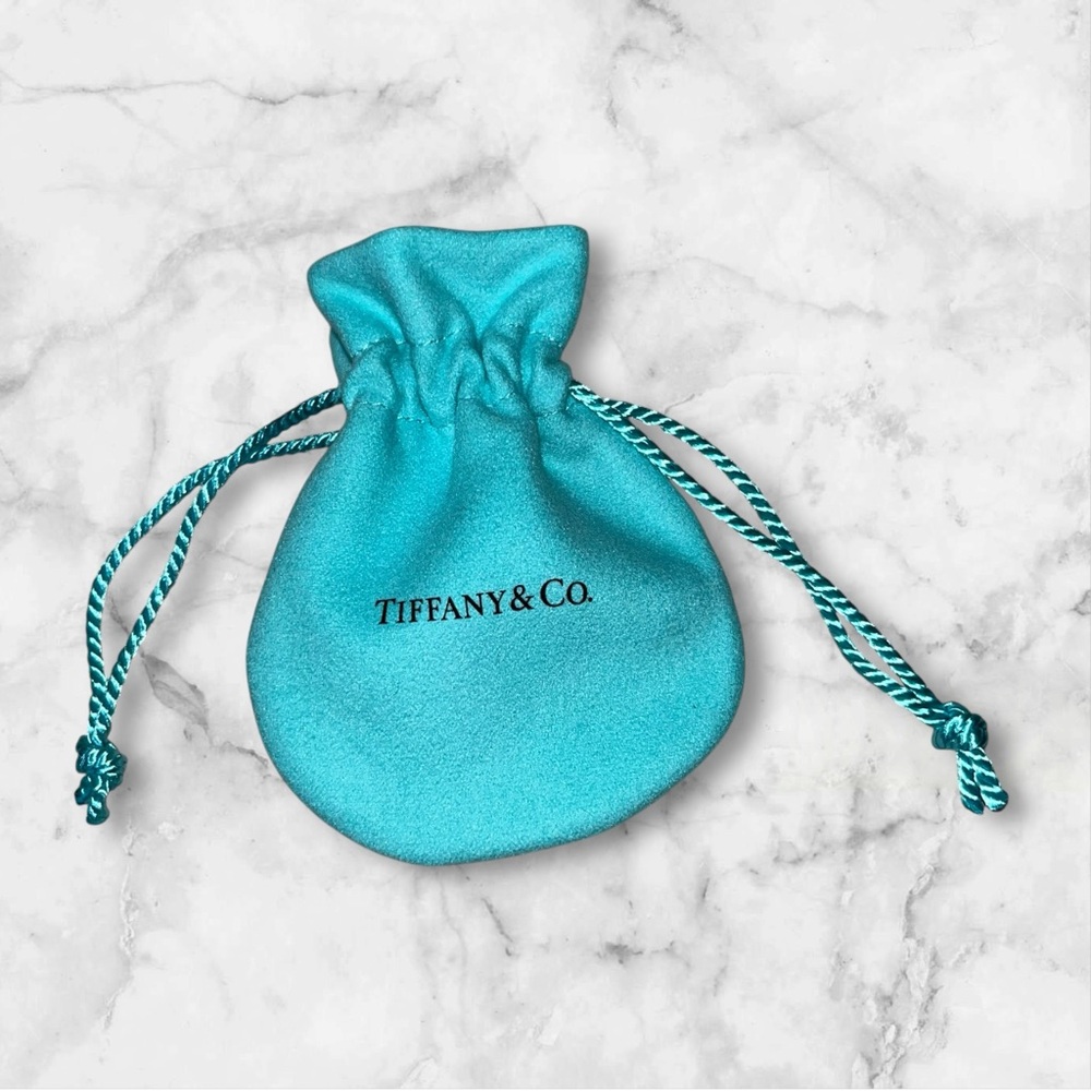 Tiffany & Co  Small Jewelry Bag Storage Travel Pouch Drawstring Blue 3.75 x 3 in